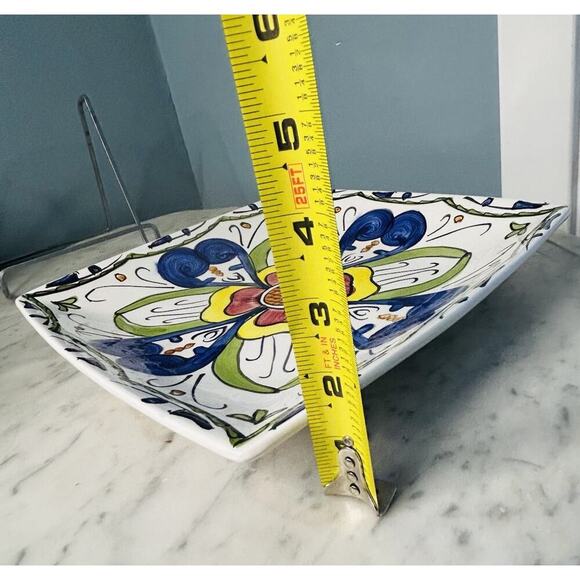 Vintage International Silver Serving Plate Platter Hand Painted Silverplated - Picture 11 of 12